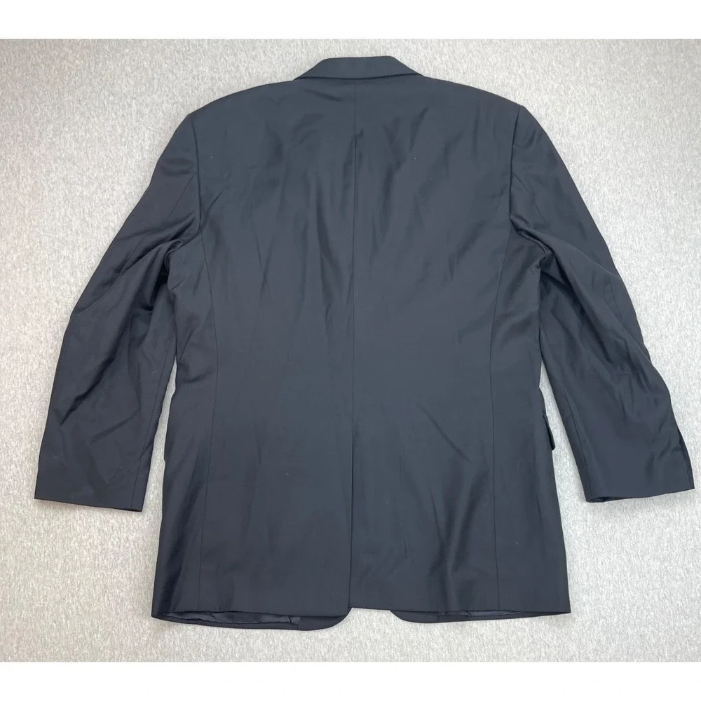 Jos A Bank Blazer Mens 43R Navy Blue 100% Wool 2-Button Gold Single Breast
